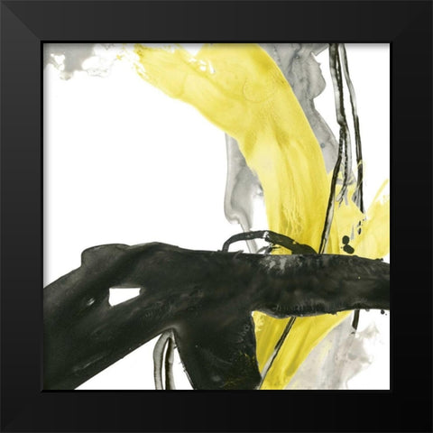 Citron Flux IV Black Modern Wood Framed Art Print by Vess, June Erica