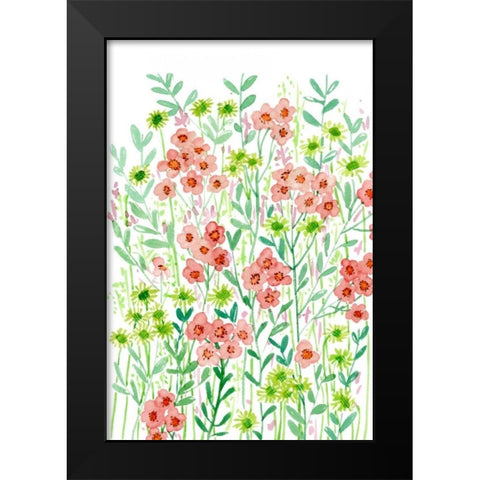 Wall Flowers I Black Modern Wood Framed Art Print by Wang, Melissa