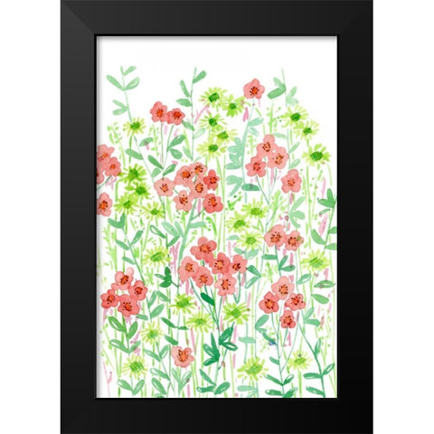 Wall Flowers II Black Modern Wood Framed Art Print by Wang, Melissa