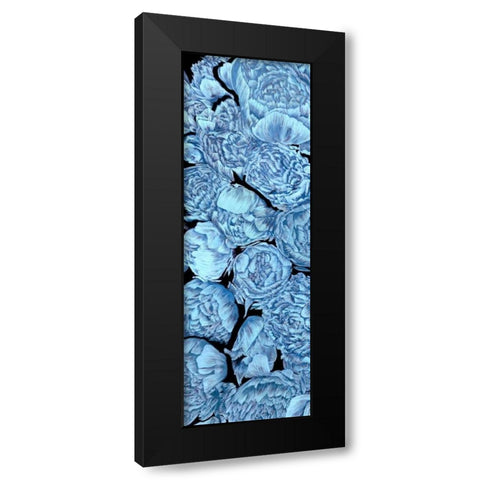 Blue Peonies I Black Modern Wood Framed Art Print with Double Matting by Wang, Melissa