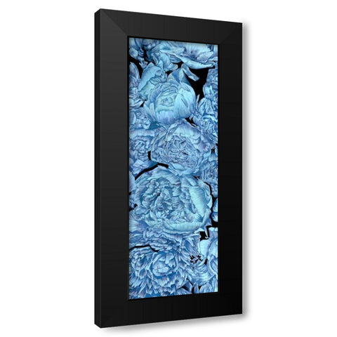 Blue Peonies II Black Modern Wood Framed Art Print with Double Matting by Wang, Melissa