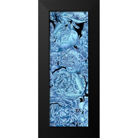 Blue Peonies II Black Modern Wood Framed Art Print by Wang, Melissa