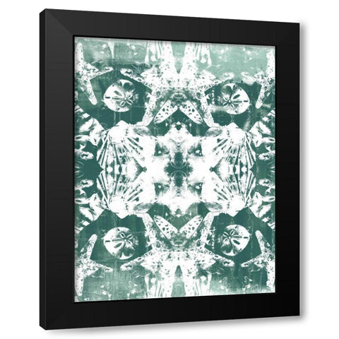 Sea Green Kaleidoscope III Black Modern Wood Framed Art Print with Double Matting by Vess, June Erica