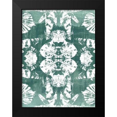 Sea Green Kaleidoscope IV Black Modern Wood Framed Art Print by Vess, June Erica