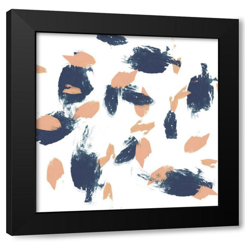 Blueberry and Peach Strokes II Black Modern Wood Framed Art Print with Double Matting by Goldberger, Jennifer