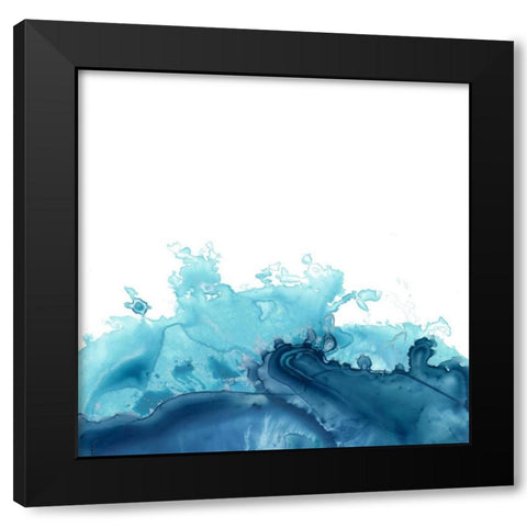Splash Wave III Black Modern Wood Framed Art Print by Vess, June Erica