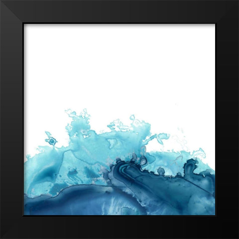 Splash Wave III Black Modern Wood Framed Art Print by Vess, June Erica