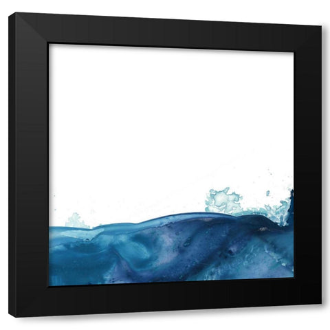 Splash Wave V Black Modern Wood Framed Art Print with Double Matting by Vess, June Erica