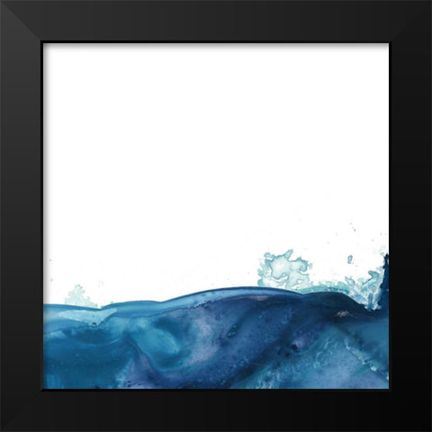 Splash Wave V Black Modern Wood Framed Art Print by Vess, June Erica