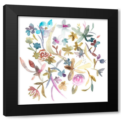 Concord Florals I Black Modern Wood Framed Art Print with Double Matting by Zarris, Chariklia