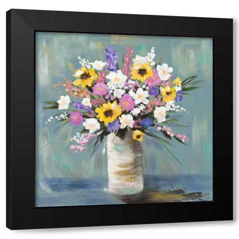 Mixed Pastel Bouquet I Black Modern Wood Framed Art Print with Double Matting by Reynolds, Jade