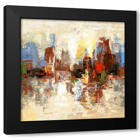 Metro Life 8 Black Modern Wood Framed Art Print with Double Matting by Dag, Inc.