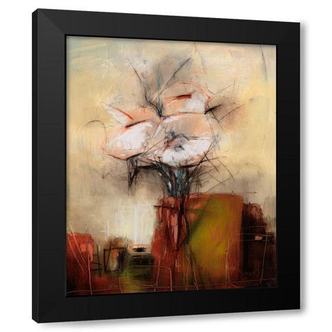 Vivo Floral 11 Black Modern Wood Framed Art Print with Double Matting by Dag, Inc.