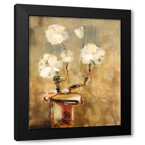 Vivo Floral 15 Black Modern Wood Framed Art Print with Double Matting by Dag, Inc.
