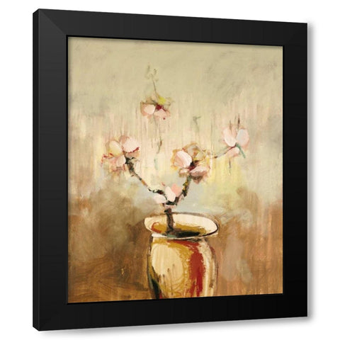 Vivo Floral 17 Black Modern Wood Framed Art Print with Double Matting by Dag, Inc.