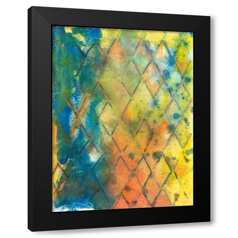 Spring Lattice II Black Modern Wood Framed Art Print with Double Matting by Combs, Joyce
