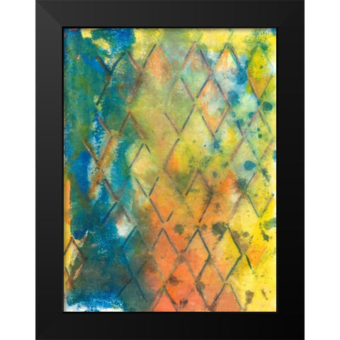 Spring Lattice II Black Modern Wood Framed Art Print by Combs, Joyce