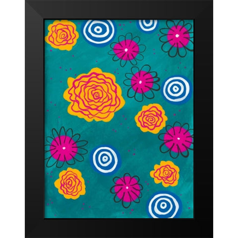 Flower Pop I Black Modern Wood Framed Art Print by Moore, Regina