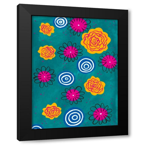 Flower Pop II Black Modern Wood Framed Art Print with Double Matting by Moore, Regina