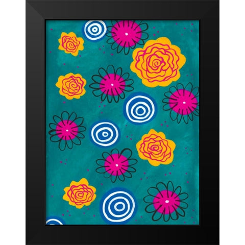 Flower Pop II Black Modern Wood Framed Art Print by Moore, Regina