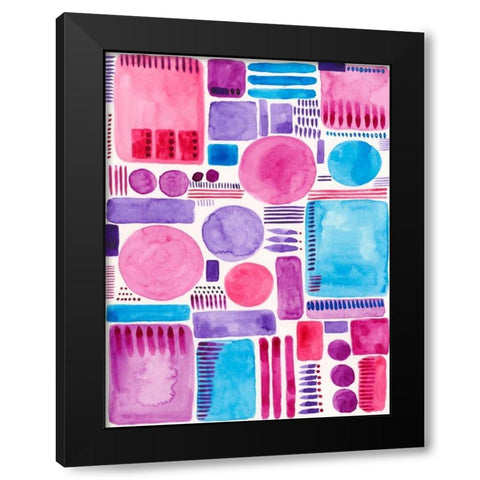 Mod Shapes I Black Modern Wood Framed Art Print with Double Matting by Moore, Regina