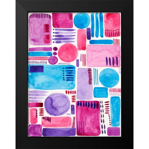 Mod Shapes II Black Modern Wood Framed Art Print by Moore, Regina