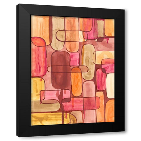 Mod Sunset I Black Modern Wood Framed Art Print with Double Matting by Moore, Regina