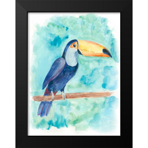 Sweet Tropical Bird I Black Modern Wood Framed Art Print by Moore, Regina