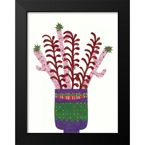 Cheerful Succulent II Black Modern Wood Framed Art Print by Moore, Regina