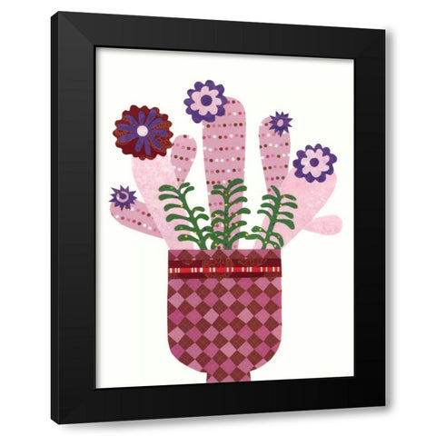Cheerful Succulent III Black Modern Wood Framed Art Print by Moore, Regina