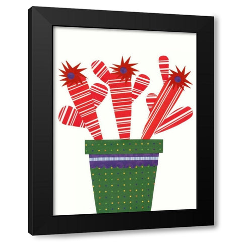 Cheerful Succulent V Black Modern Wood Framed Art Print by Moore, Regina