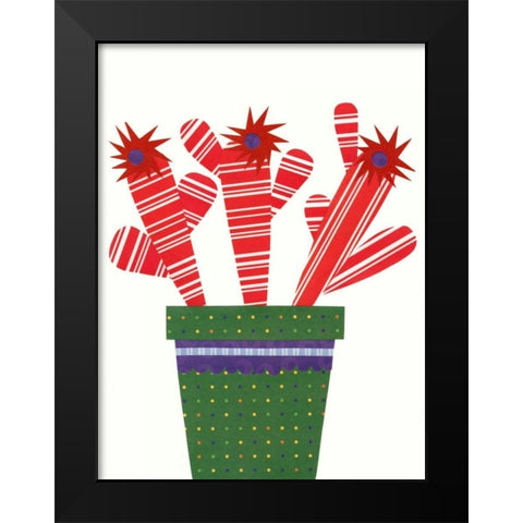 Cheerful Succulent V Black Modern Wood Framed Art Print by Moore, Regina