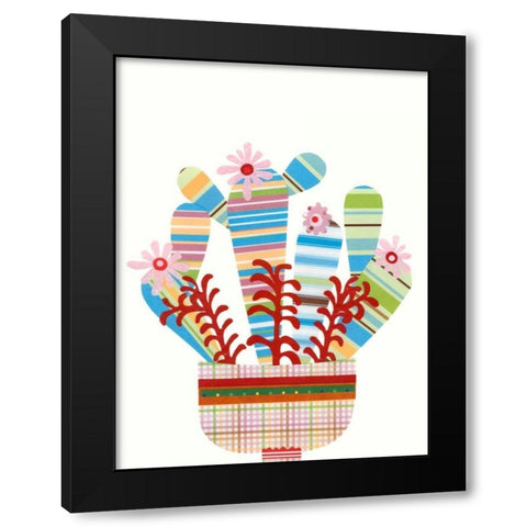 Cheerful Succulent VI Black Modern Wood Framed Art Print with Double Matting by Moore, Regina