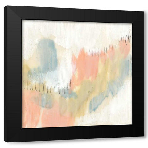 Stitched Pastels I Black Modern Wood Framed Art Print by Goldberger, Jennifer