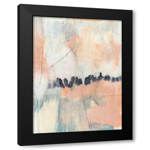 Blush and Navy II Black Modern Wood Framed Art Print by Goldberger, Jennifer
