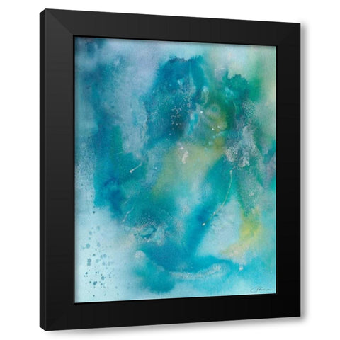Sea Jade II Black Modern Wood Framed Art Print with Double Matting by Combs, Joyce