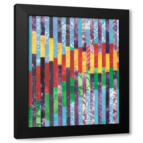 Quilted Monoprints I Black Modern Wood Framed Art Print by Moore, Regina