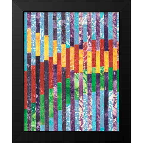 Quilted Monoprints I Black Modern Wood Framed Art Print by Moore, Regina