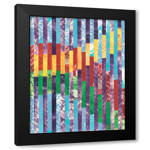 Quilted Monoprints II Black Modern Wood Framed Art Print with Double Matting by Moore, Regina
