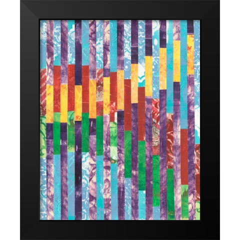 Quilted Monoprints II Black Modern Wood Framed Art Print by Moore, Regina
