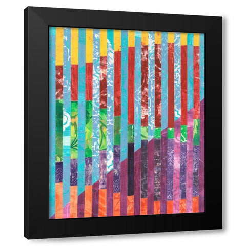Quilted Monoprints III Black Modern Wood Framed Art Print with Double Matting by Moore, Regina