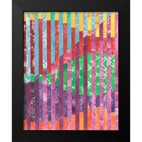 Quilted Monoprints IV Black Modern Wood Framed Art Print by Moore, Regina