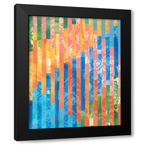 Quilted Monoprints V Black Modern Wood Framed Art Print by Moore, Regina