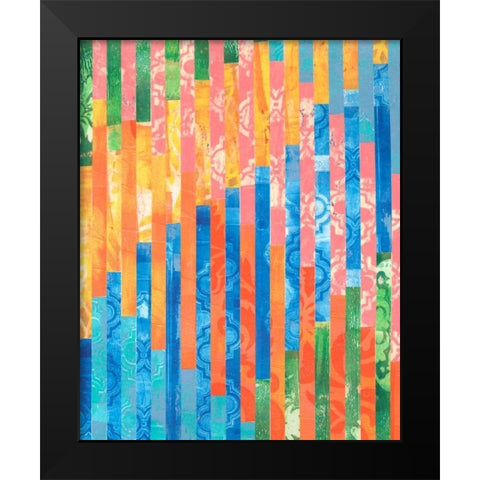 Quilted Monoprints V Black Modern Wood Framed Art Print by Moore, Regina