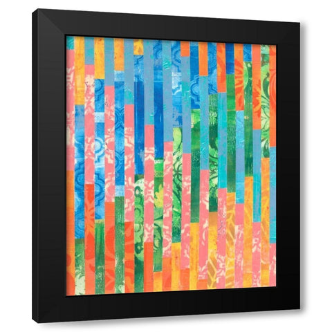 Quilted Monoprints VI Black Modern Wood Framed Art Print by Moore, Regina