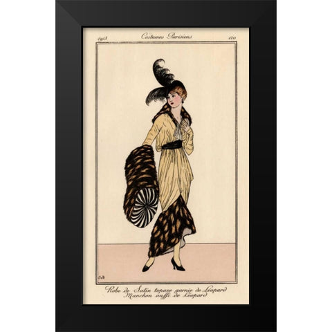 Vintage French Fashion II Black Modern Wood Framed Art Print by Unknown