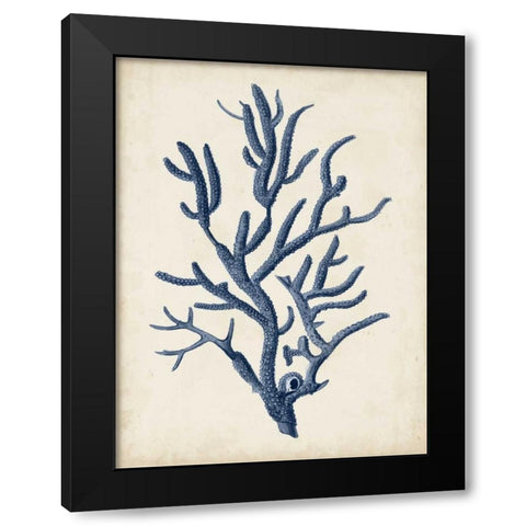 Indigo Coral IV Black Modern Wood Framed Art Print with Double Matting by Vision Studio