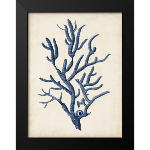 Indigo Coral IV Black Modern Wood Framed Art Print by Vision Studio