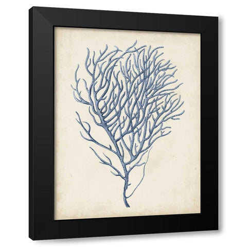 Indigo Coral VI Black Modern Wood Framed Art Print by Vision Studio