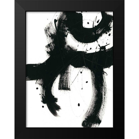 Onyx Gesture I Black Modern Wood Framed Art Print by Vess, June Erica
